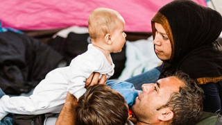 Una familia de refugiados