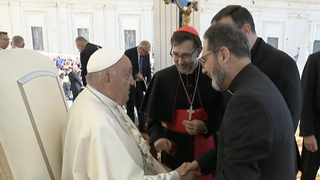 Papa saluda al cardenal Cobo y a sus auxiliares