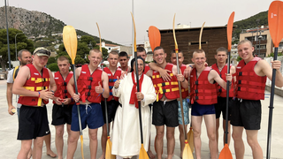 Sor Lucía, con los chicos ucranianos