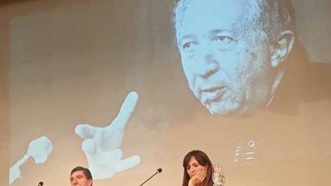 Prosperi, en un acto de la organización fundada por Giussani