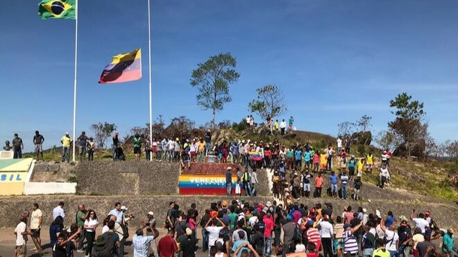 Migrantes en la frontera Brasil-Venezuela