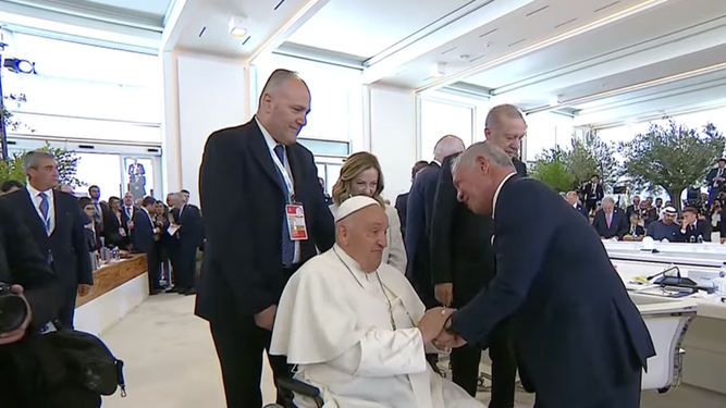 Francisco, con el rey de Jordania, Meloni y Erdogan