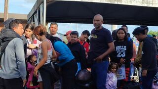 Migrantes venezolanos en la frontera con Brasil