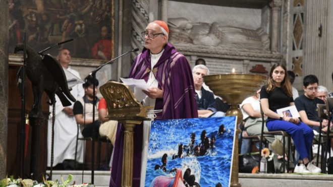 Zuppi, con los migrantes