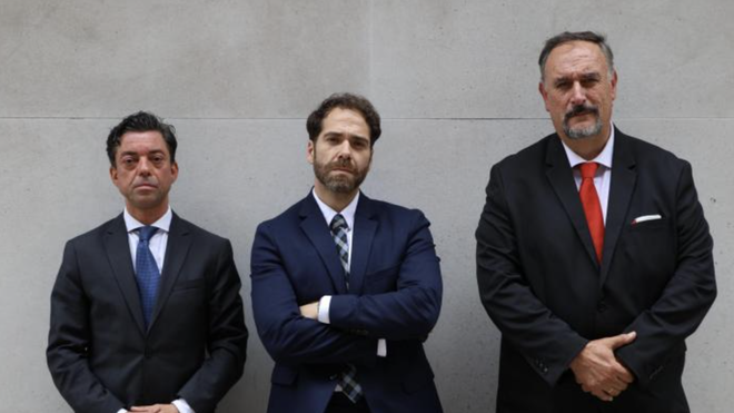 De izquierda a derecha, Alejandro Suárez de Sarabia Asociados, José Santos de Blas de GTRS y Diego Sarabia de Sarabia Asociados