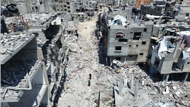 Destrucción general en Jan Yunis, Gaza
