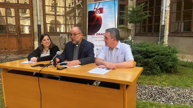 Belén Sánchez (i), José María Calderón y Jorge López