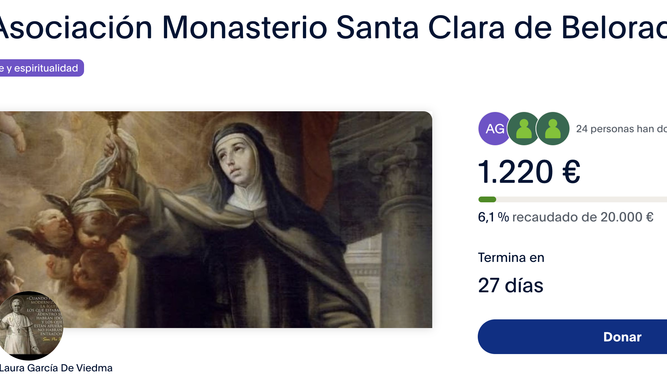 Captura de la primera campaña de crowdfounding que lanzaron