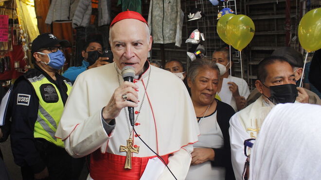 El cardenal Aguiar, en Tepito