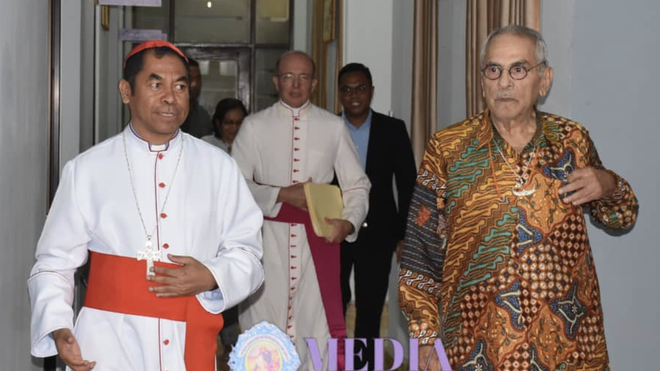 El cardenal do Carmo y el presidente Ramos-Horta
