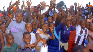 Con los niños acogidos por los salesianos en Goma