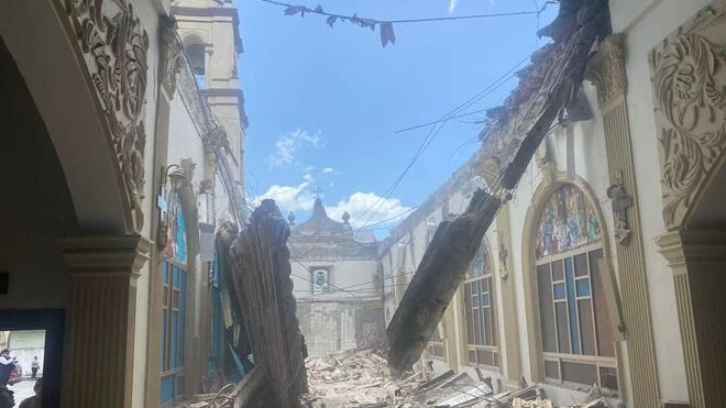 Colapsa techo de parroquia San Gregorio Magno en Cerrado, Nuevo León