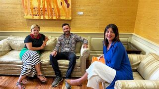 Ciro Molina de León con Yaiza López y  Nayra Alemán