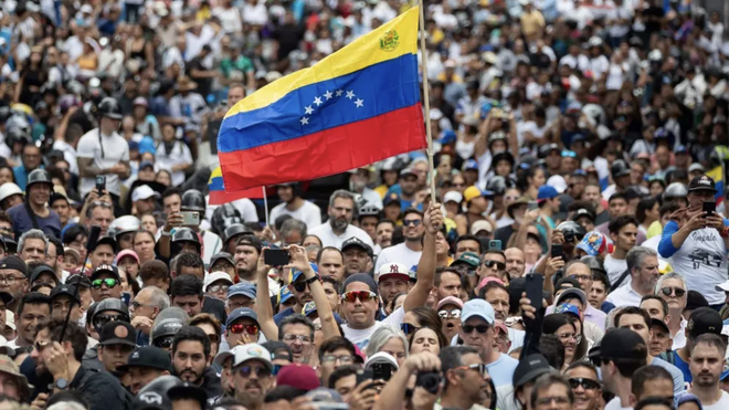 Manifestación de apoyo al candidato opositor Edmundo González