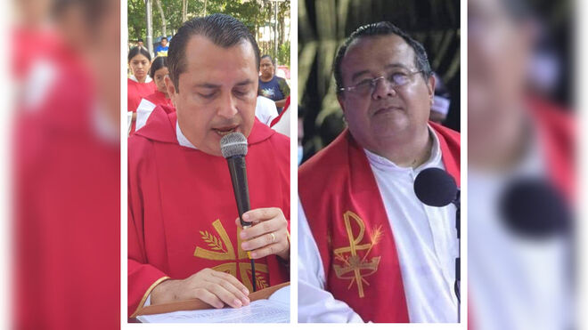 Monseñor Ulises René Vega Matamoros y monseñor Edgar Sacasa