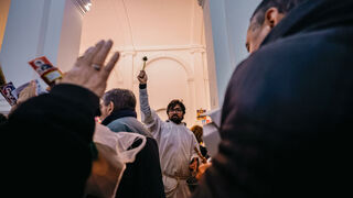 Celebración en la parroquia de San Cayetano, en Buenos Aires