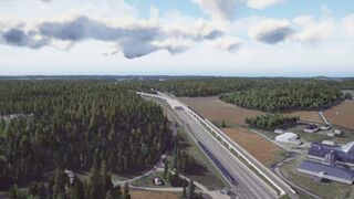 Recreación de cómo quedará el ferrocarril en el tramo entre Gerstaberg-Långsjön.