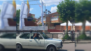 El alcalde de Soria, durante su "bendición"