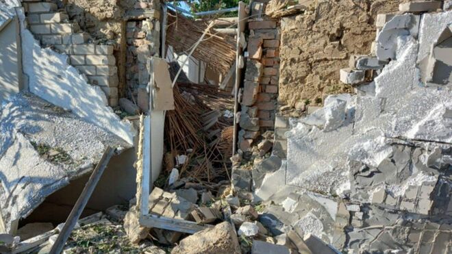 La iglesia de Antonivka ,devastada