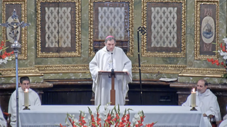 El obispo de Bilbao, durante su homilía