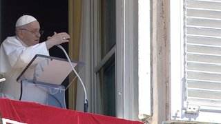 Francisco da la bendición desde el balcón del palacio apostólico