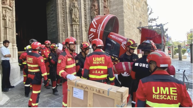 Simulacro de salvaguarda de los bienes culturales en la Catedral de Sevilla
