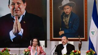 Daniel Ortega y Rosario Murillo, ayer