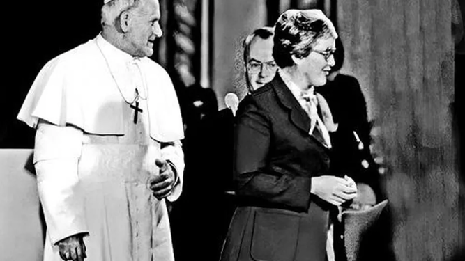 Theresa Kane con Juan Pablo II
