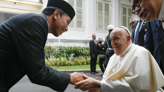 El encuentro del Papa con el presidente de Indonesia