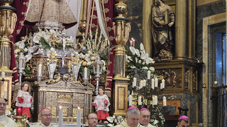 Carballo, durante la misa en el Día de Extremadura