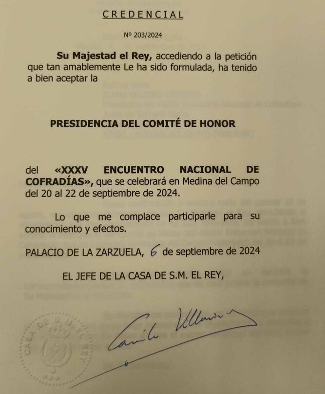 Aceptación de la Casa del Rey