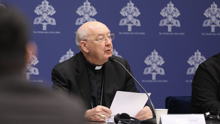 El cardenal Farrell en la rueda de prensa