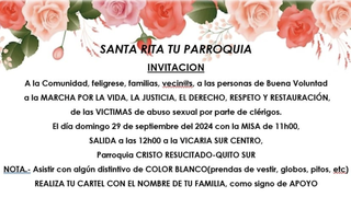 Primera marcha organizada por una parroquia a favor de las víctimas de abusos del clero de Quito