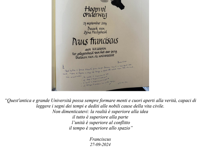 Dedicatoria del Papa