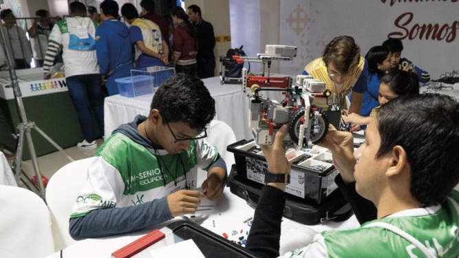 Los jóvenes, durante la olimpiada