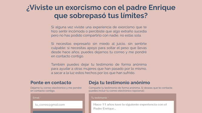 Captura de pantalla de la web