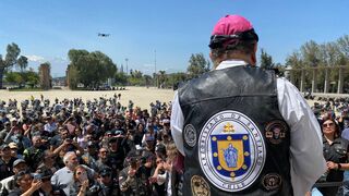 Chomali, con los moteros de Maipú