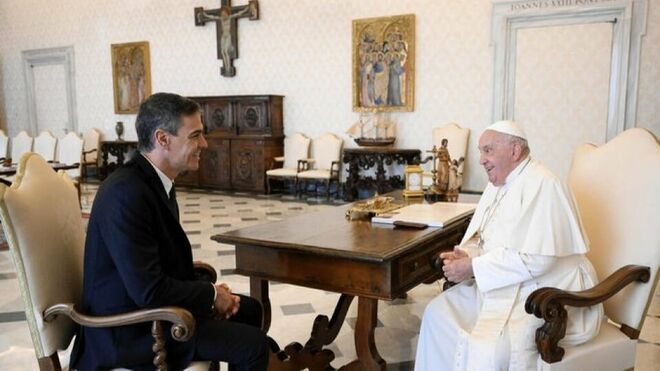 Pedro Sánchez, con el Papa Francisco