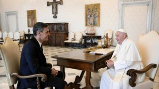 Pedro Sánchez, con el Papa Francisco