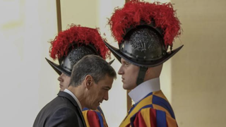 Pedro Sánchez, a su llegada al Vaticano