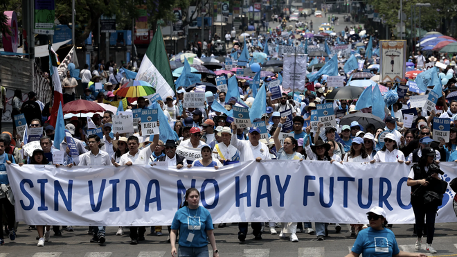 Manifestación contra el aborto en México