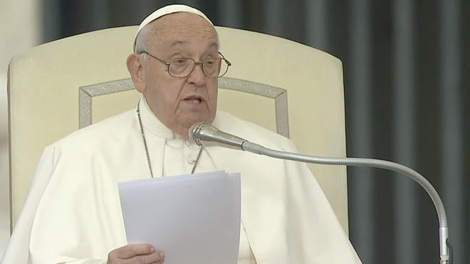 Francisco, durante la catequesis en la audiencia general