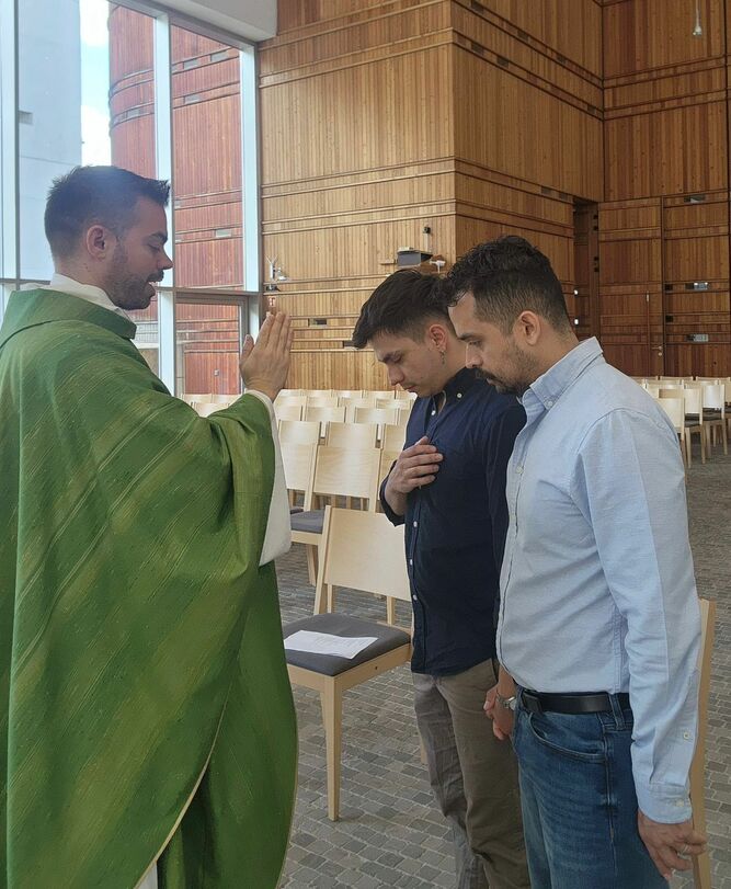 Bendición recibida durante una peregrinación con mi novio