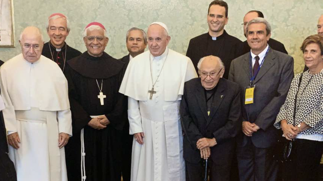 El papa Francisco, con Gustavo Gutiérrez