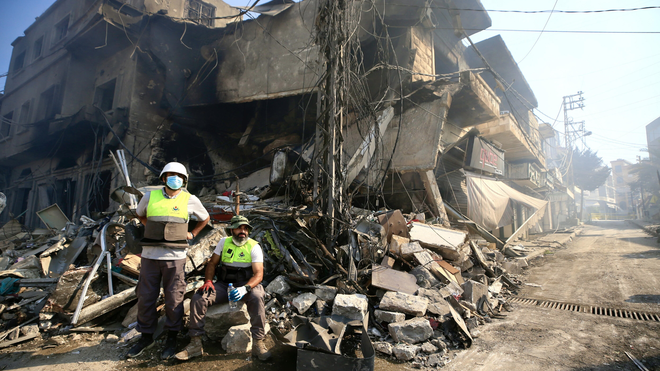 Mercado comercial en Nabatieh, en el sur del Líbano