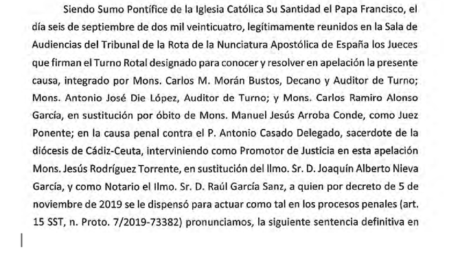 Sentencia contra Antonio Casado