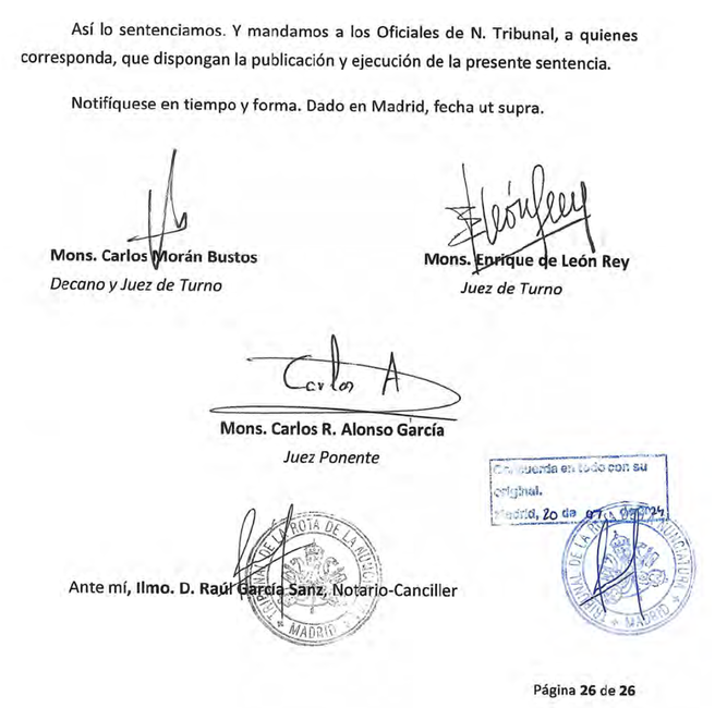 Sentencia contra Antonio Casado