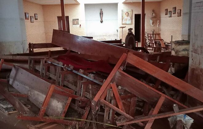 Así quedó la parroquia de San Jorge, en Paiporta