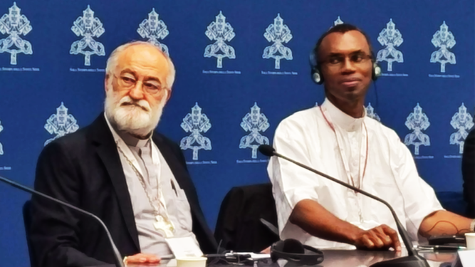 El cardenal López, durante una comparecencia en el Sínodo