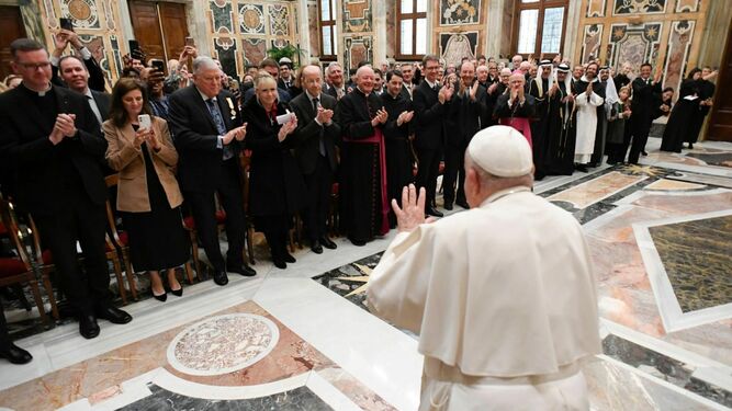 Francisco, con los participantes en el congreso promovido por la Biblioteca Apostólica Vaticana